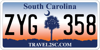 SC license plate ZYG358
