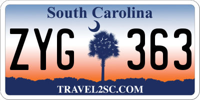 SC license plate ZYG363