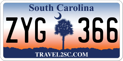SC license plate ZYG366