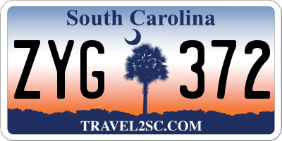 SC license plate ZYG372
