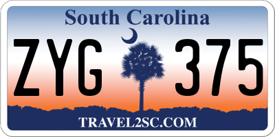 SC license plate ZYG375