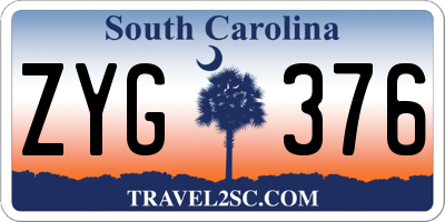 SC license plate ZYG376