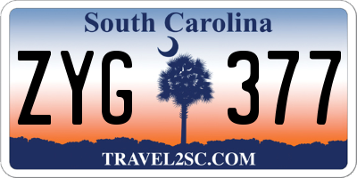 SC license plate ZYG377