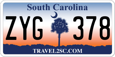 SC license plate ZYG378