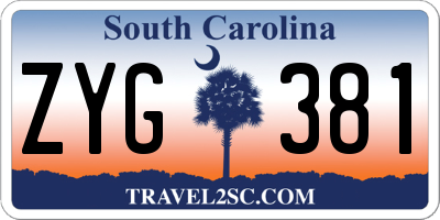 SC license plate ZYG381
