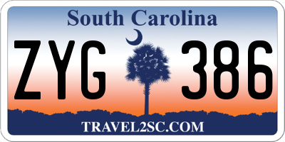 SC license plate ZYG386