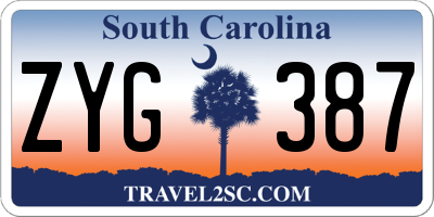 SC license plate ZYG387
