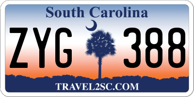 SC license plate ZYG388