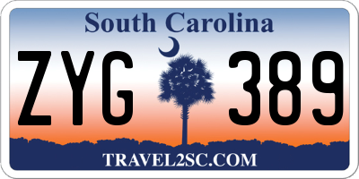 SC license plate ZYG389