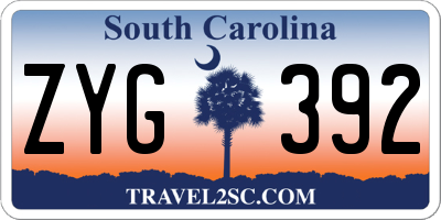 SC license plate ZYG392