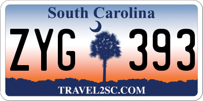 SC license plate ZYG393