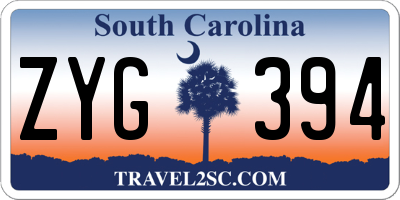 SC license plate ZYG394
