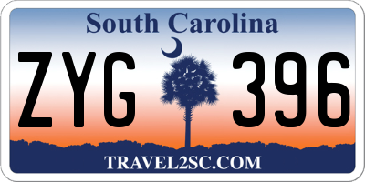 SC license plate ZYG396