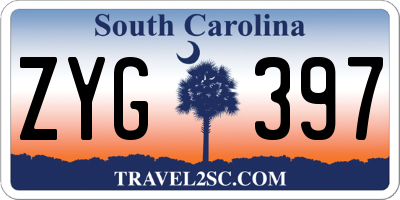 SC license plate ZYG397