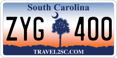 SC license plate ZYG400