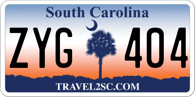 SC license plate ZYG404