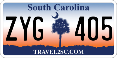 SC license plate ZYG405