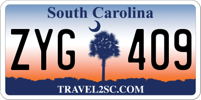 SC license plate ZYG409