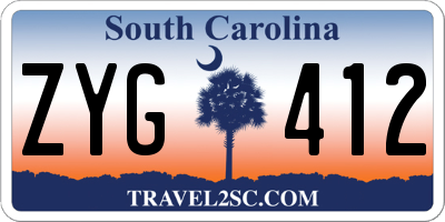 SC license plate ZYG412