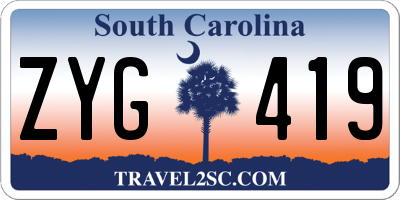 SC license plate ZYG419