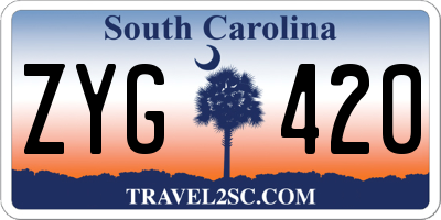 SC license plate ZYG420