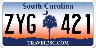 SC license plate ZYG421