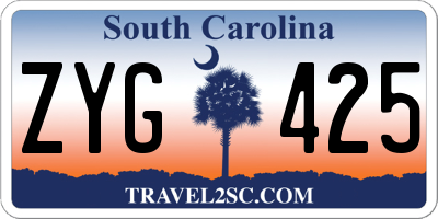 SC license plate ZYG425