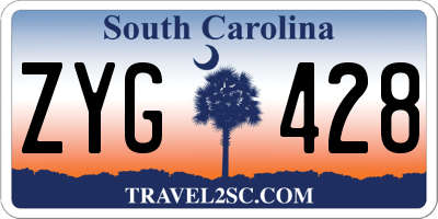 SC license plate ZYG428