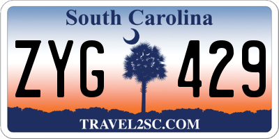 SC license plate ZYG429