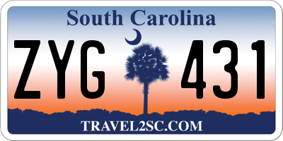 SC license plate ZYG431