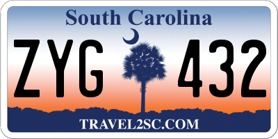 SC license plate ZYG432