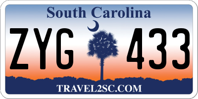 SC license plate ZYG433