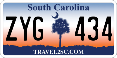 SC license plate ZYG434