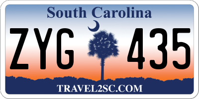 SC license plate ZYG435