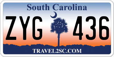 SC license plate ZYG436