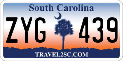 SC license plate ZYG439