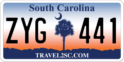SC license plate ZYG441