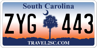SC license plate ZYG443