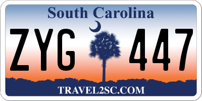 SC license plate ZYG447