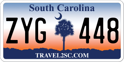 SC license plate ZYG448