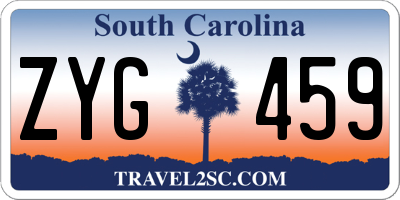 SC license plate ZYG459