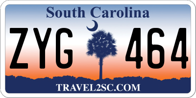 SC license plate ZYG464