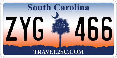 SC license plate ZYG466