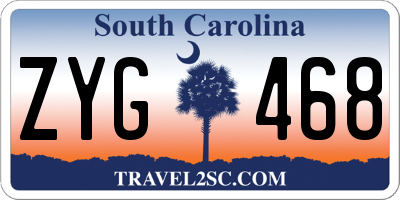 SC license plate ZYG468