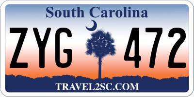 SC license plate ZYG472