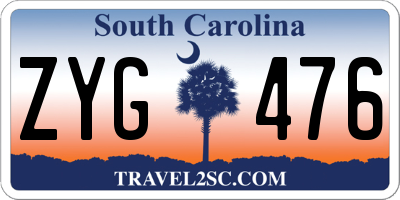 SC license plate ZYG476