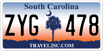 SC license plate ZYG478