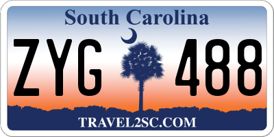 SC license plate ZYG488