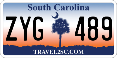 SC license plate ZYG489