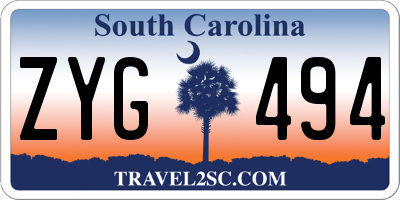SC license plate ZYG494